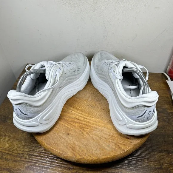 Hoka One One Bondi 9 Silver White Running Shoes 1127952-SDSTS Womens 10B - Picture 4 of 8